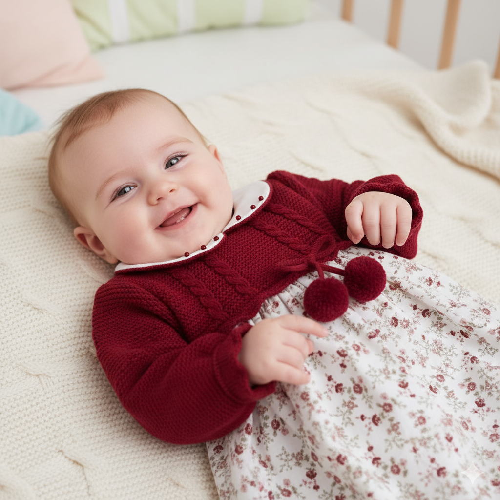 Elegantes Strickoberteil in Weinrot