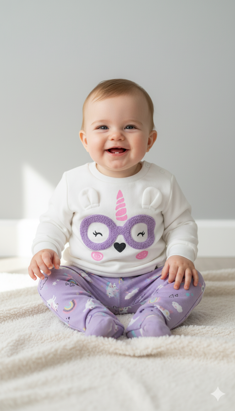 Baby-Mädchen-Set bestehend aus Jeggings und Sweatshirt