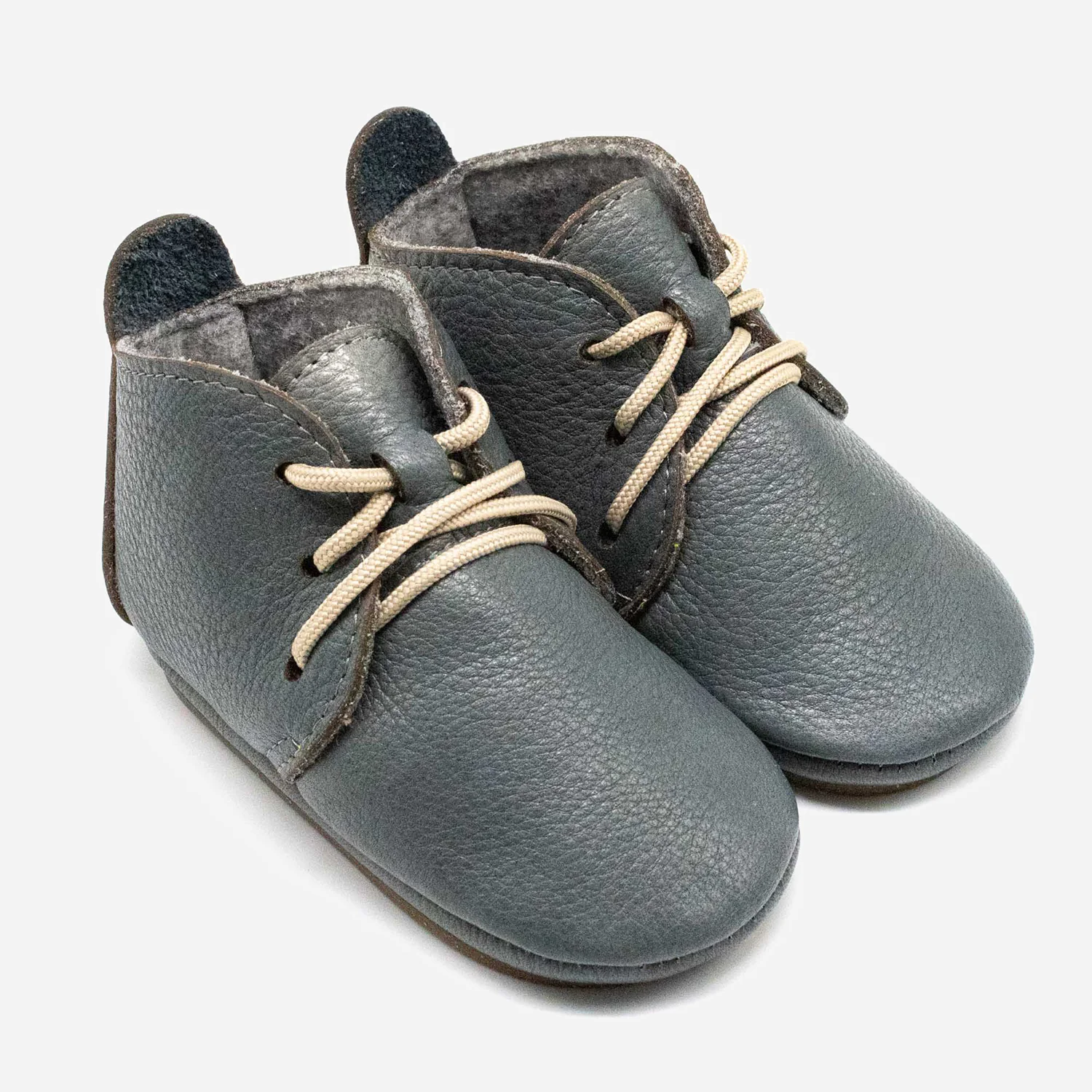 AMIGO Barfußschuhe Schnürer Uni blaugrau -neuer Schnitt