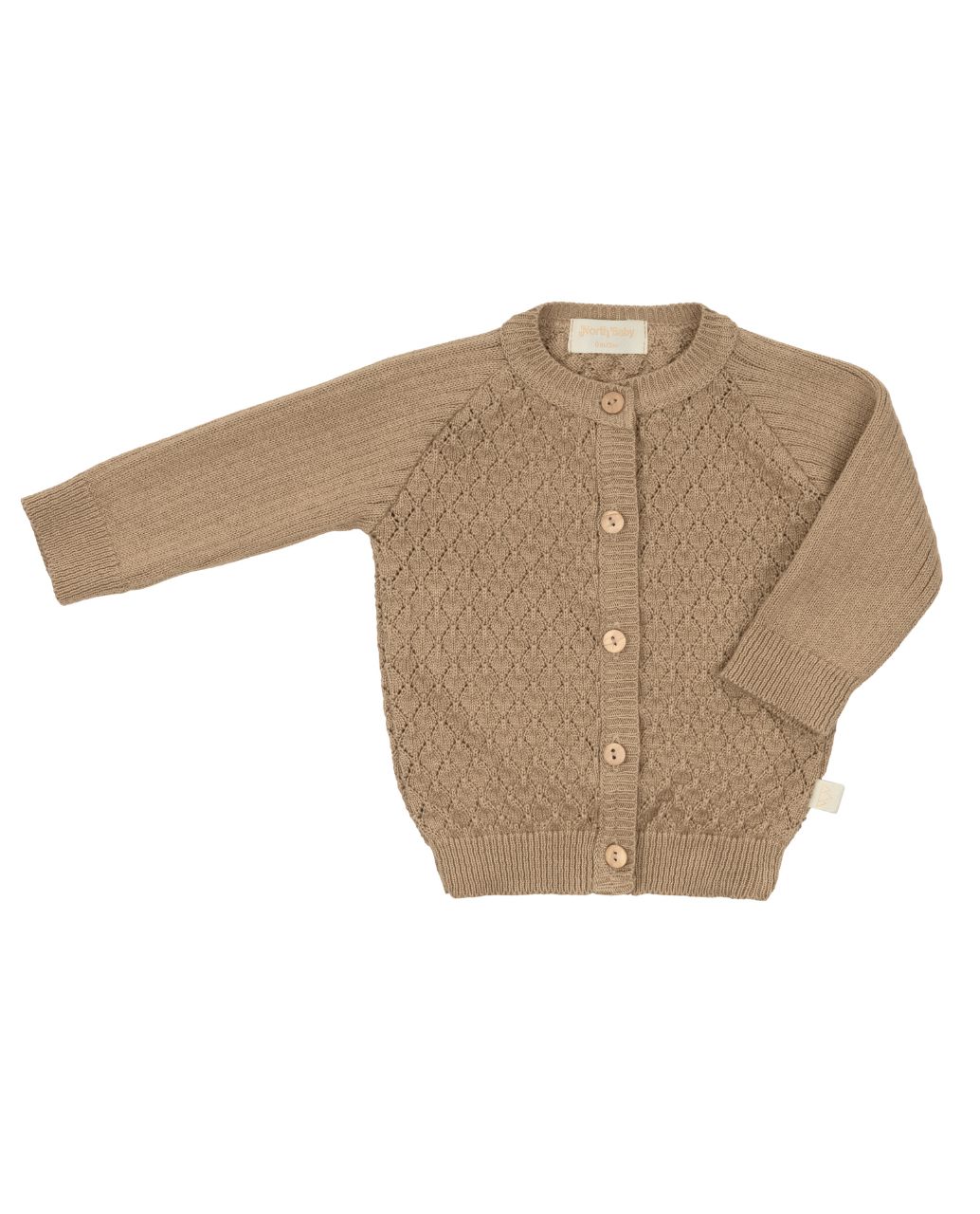 BIO-STRICKJACKE WARM TAUPE