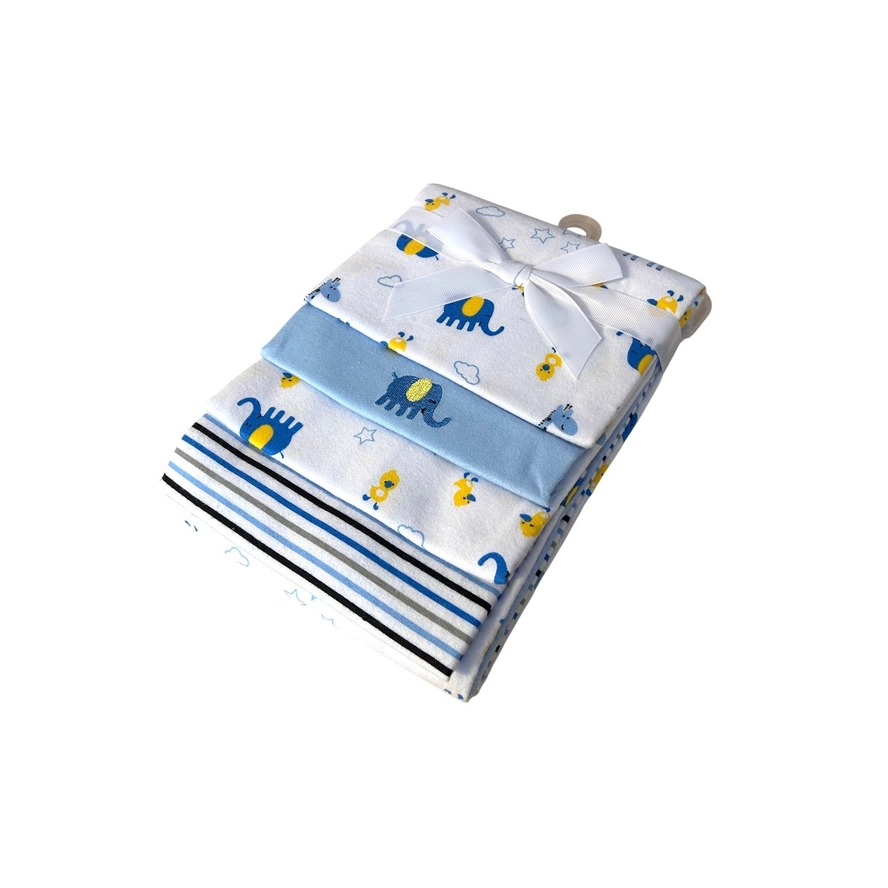 4er Pack Elefant Blaue Wickelunterlage aus Baumwolle